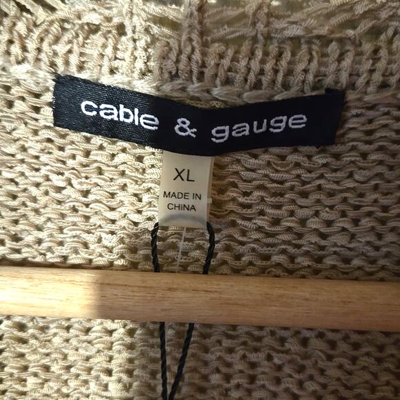 NWT Cable & Gage Knit Cardigan | Beige | Size XL 0016 - Picture 8 of 10